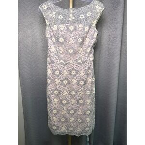 White House Black Market Dress Size 8‎ Floral Lace Sleeveless Lined Pink/Black
